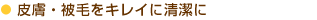 皮膚・被毛をキレイに清潔に