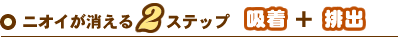 ニオイが消える2ステップ 吸着+排出