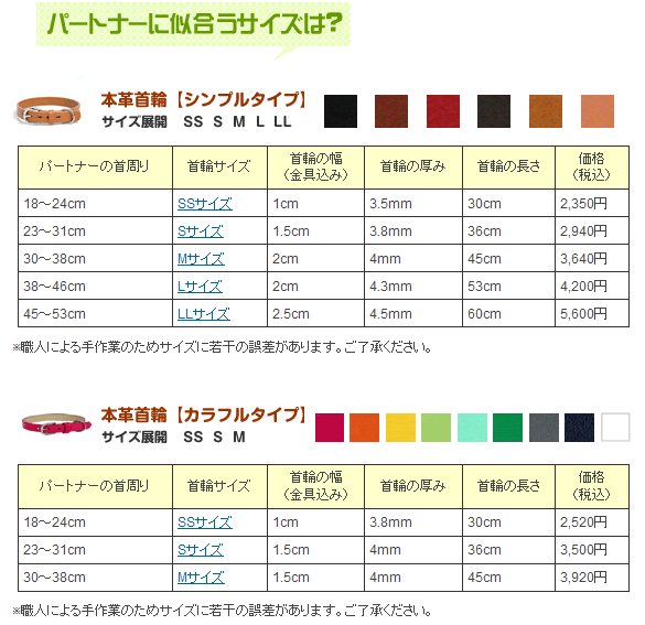 パートナーに似合うサイズは？