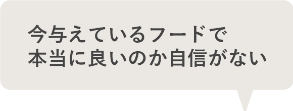 今与えているフードで本当に良いのか自信がない