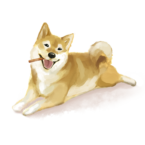 ジャーキーを食べる犬