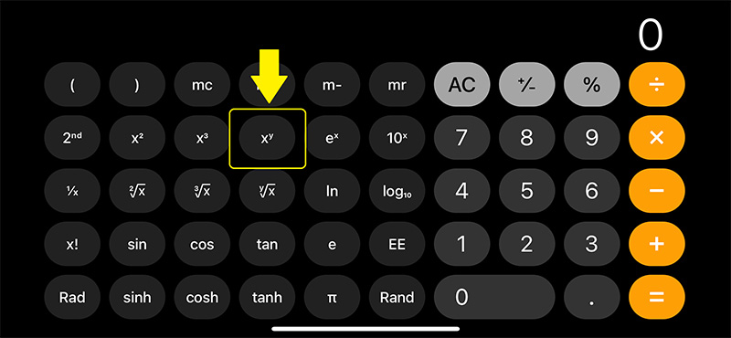 iPhoneの計算機アプリ画面