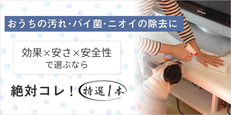 おうちの汚れ・バイ菌・ニオイの除去に 効果×安さ×安全性で選ぶなら絶対コレ！ 特選1本