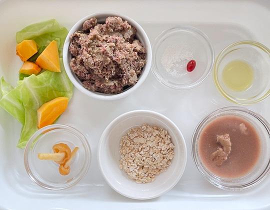 鹿肉リングのレバー風味おじや添え作り方１