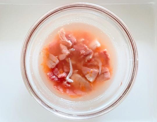 マグロとしらすのスープ作り方４