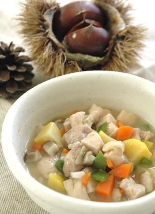 鶏肉と栗の中華煮