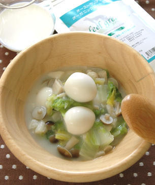 うずら卵と白菜のクリーム煮