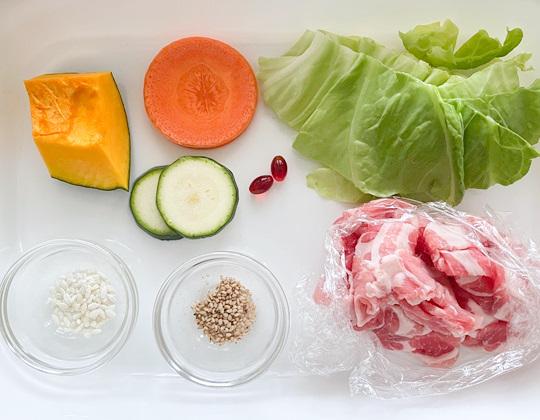 豚と野菜のふんわり蒸し作り方１