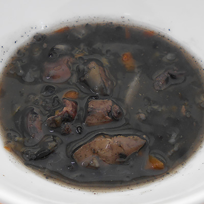 ごぼう香る　鶏レバーと黒米のスープ【数量限定】