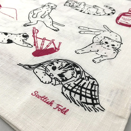 リネンハンカチ　スコティッシュホールド