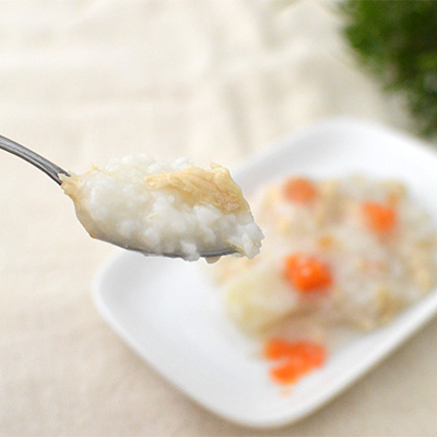 比内地鶏雑炊　ささみと野菜