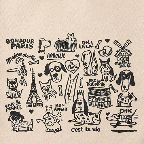 PET SO CHIC  TOTE BAG - A DOG IN PARIS
