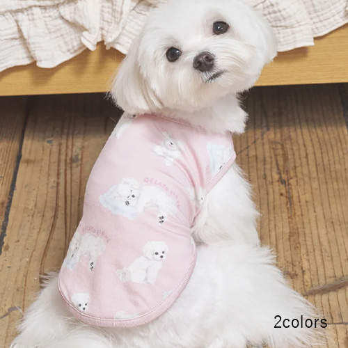 CAT＆DOG マルチーズ柄カットソープルオーバー【数量限定】