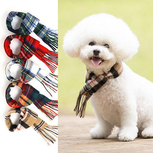 犬のチェック柄マフラー【数量限定】