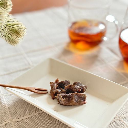 午後のおやつ　やわらか鹿肉グリル