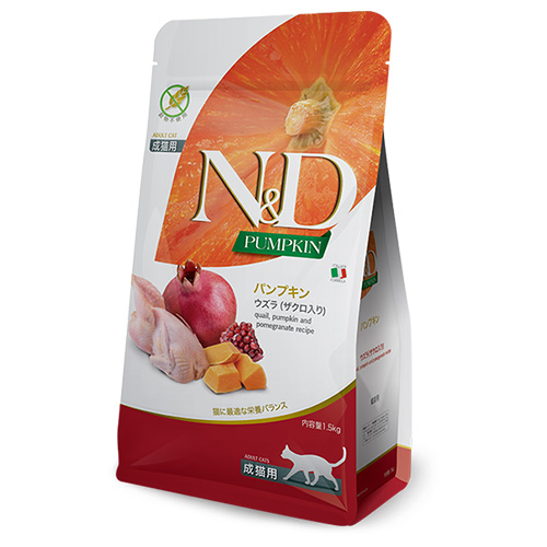 N&D パンプキン ウズラ ザクロ入り 成猫用
