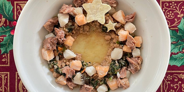 【にゃんレシピクリスマス】リース型お魚のごはん